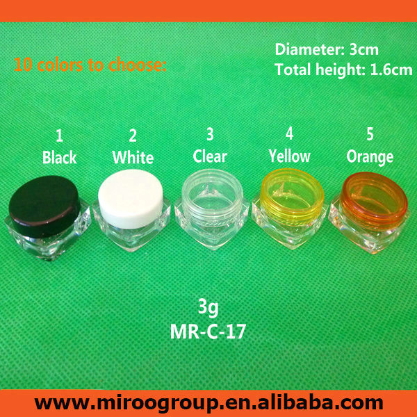 Free Shipping 100 2pcs 3ml 3g empty cream bottle 3g cream pot cream jar empty cosmetic