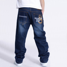 New Hot Men Washing Denim Casual Trousers Fashion Hip Hop Cotton Skateboard jeans Plus Size Baggy Pants 30-46