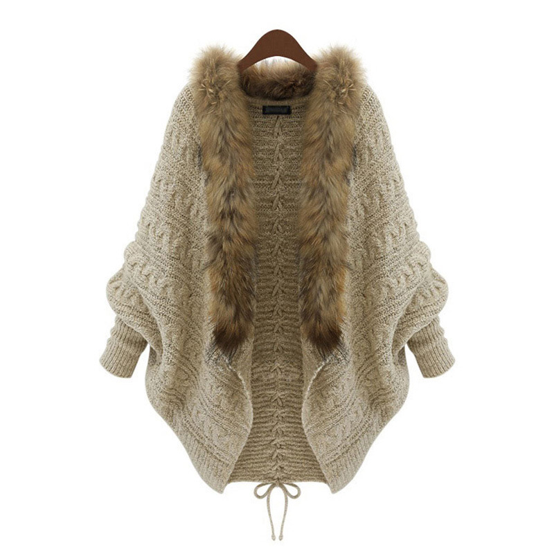 Womens Capes And Ponchoes Mink Cashmere Cardigan F...