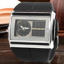 Venta caliente 2015 nueva negro hombres del ejército de alarma analógico Digital de nueva Mens impermeable del cuarzo reloj deportivo envío gratis