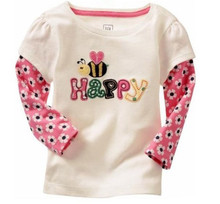 1 PCS LOT New 100 Cotton Girls tees Tops Children T shirt Baby Girl Long sleeve