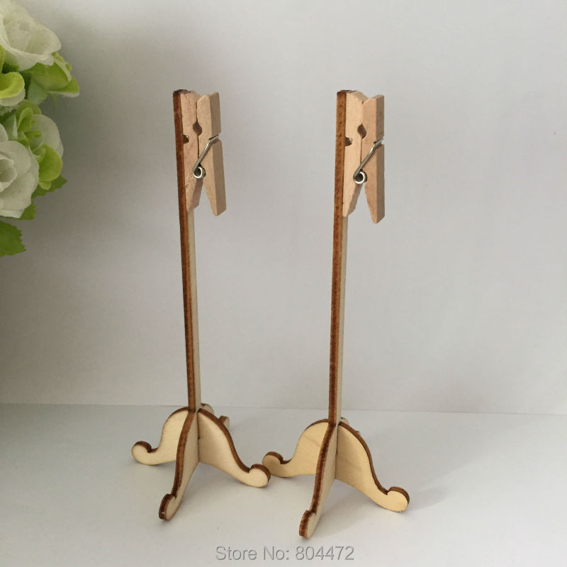Buy 30x Wood Clothespins Stick stand Base Clip Card