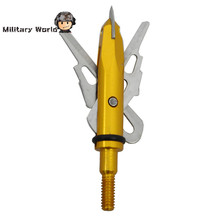 3pcs lot Hunting Steel Arrow Tip Broadheads For Compound Bow Military Shooting 57mm 2 Blade 100