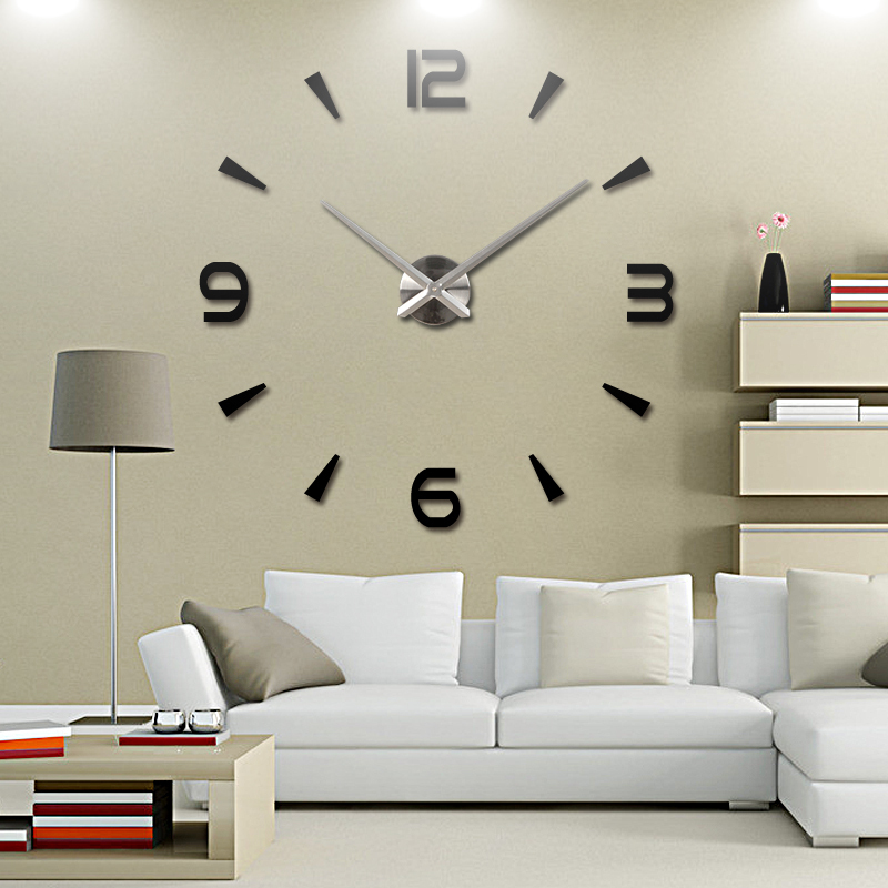 Image of 2016 New Vintage Wall Clock Modern Design Large Diy Acrylic Clocks Horloge Murale Quartz Watch 3d Stickers Brief Living Room
