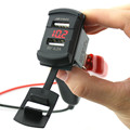 2016 Car Motorcycle Voltmeter With 4 2A Dual USB Car Charger Waterproof Motorcycle USB Chargers Red