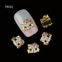 10pcs Glitter Kitty cat Rhinestones 3d Nail Art Decorations, Alloy Nail Sticker Charms Jewelry for Nail Gel/Polish Tools TN162
