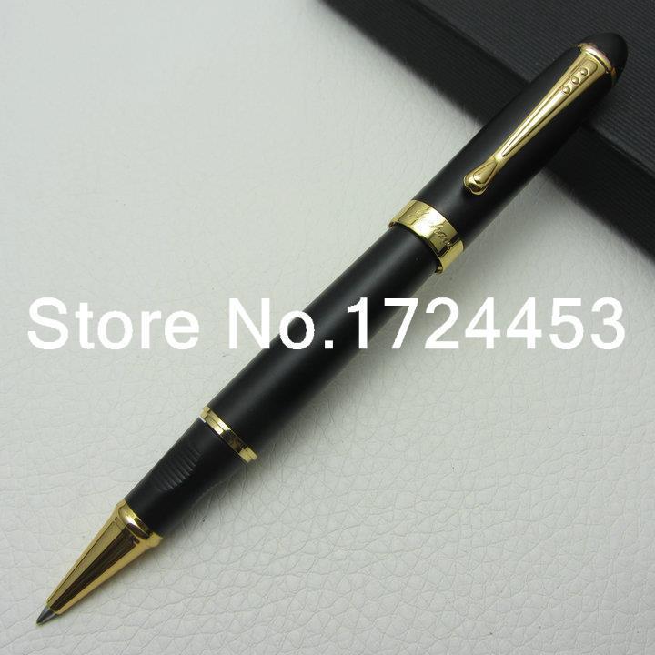 JINHAO Matte Black And Gold clip rollerball Pen with gift box J1117