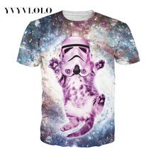 YVYVLOLO Fashion Men Clothes Star Wars Print T Shirts Hipster Space Cats T-shirt O-neck Tops Clothing Casual Short Sleeve S-XXL