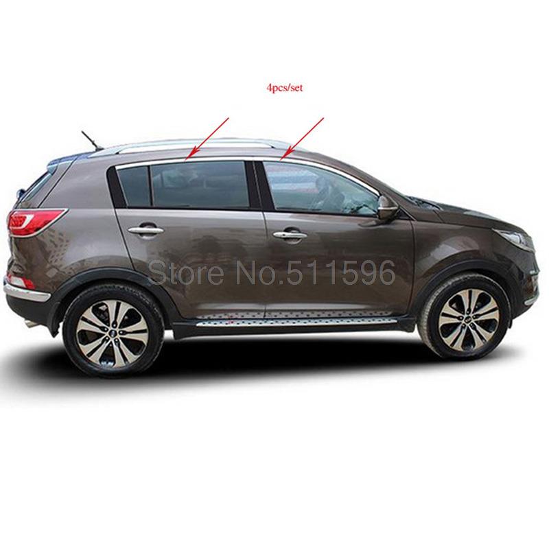 Фотография Fit For Kia Sportage R 2011-2014 window trims cover Glass Sills Strip Stainless steel 4pcs Car decoration accessories