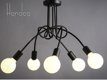 Creative Black & white E27 with bulbs Pendant lamp vintage personality modern brief led ceiling light