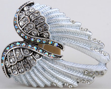 Angel wings brooch pin pendant for women BD03 biker punk crystal jewelry silver tone wholesale 2015
