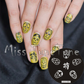 New Stamping Plate hehe10 Cool Skull Halloween Pop Nail Art Stamp Template Image Transfer Stamp