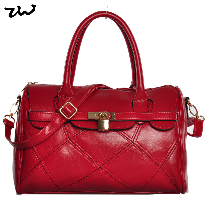 ZIWINew Arrival Fashion Shoulder Handbags Route Cowhide PU Leather Women Bags Vintage Padlock Detail