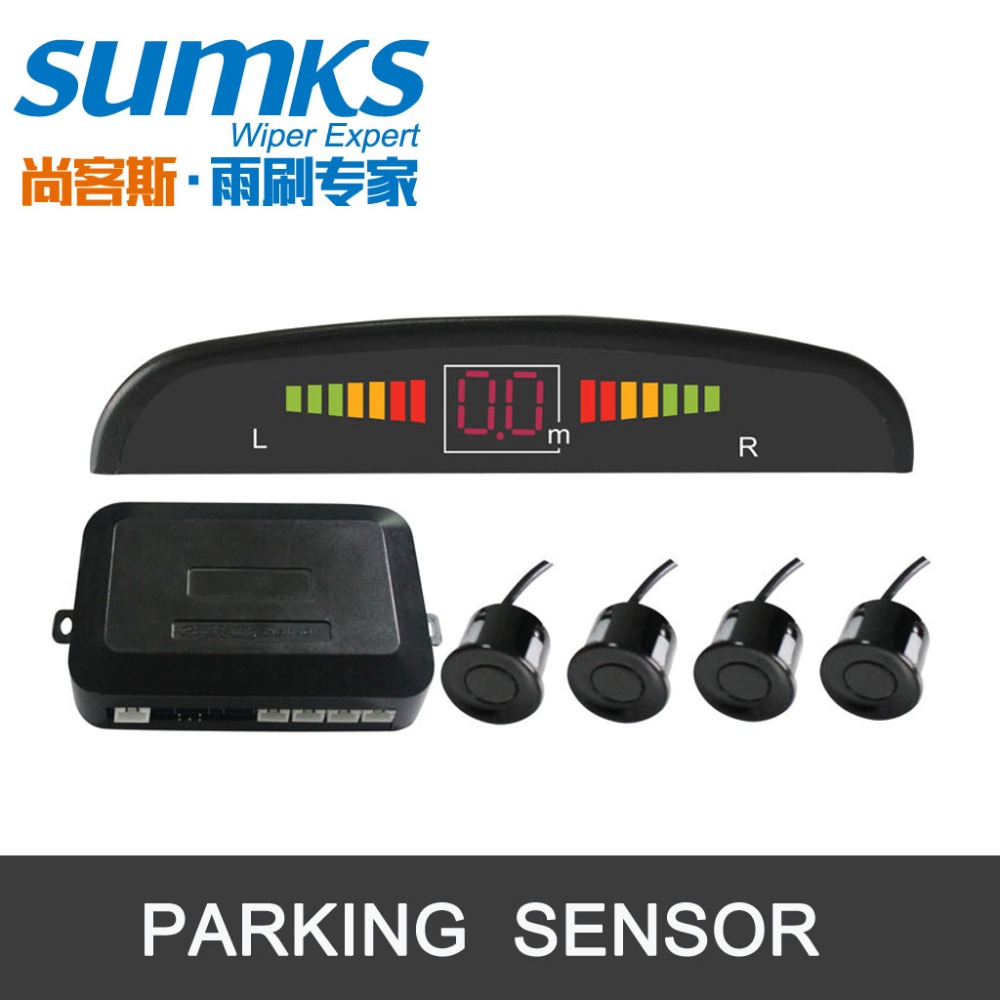 Image of Buzzer car parking assistance with 4 sensors and LED display Reverse Backup Radar Alert Indicator System 7 colors to choose