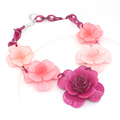 collier acrylic flower necklace 2016 ZHONGLV Luxury ZA Chain Resin color Flower brand Statement Necklaces for