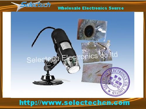 Free Ship to USA 400X 1.3 Mega Pixel USB digital microscope with measurement software and 8 LED lights SE-M400