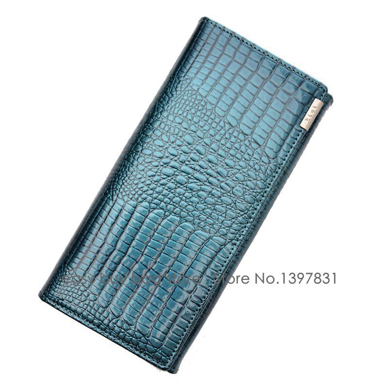 Image of Newest women wallets genuine leather wallet women's coin purse fashion cocrodile pattern leather purses ladies clutch money bag