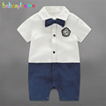 babzapleume Brand Summer Clothing Newborn Baby Boys Romper Uniform Style Girl Infant Jumpsuit 0 24M Baby
