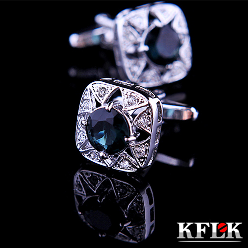 Image of 5 Color KFLK Jewelry shirt cufflink for mens Brand cuff buttons Crystal cuff link High Quality Wedding abotoaduras Free Shipping
