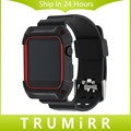 TPU Rubber Watchband with Protective Case for 38mm 42mm iWatch Apple Watch Band Wrist Strap Bracelet