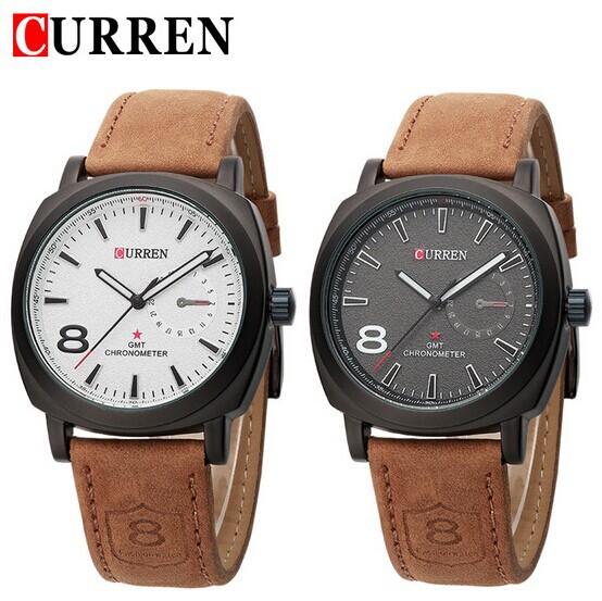 Curren 2015 fashion Quartz watch Men Watches Military Watches Men Corium Leather Strap army wristwatch relogio