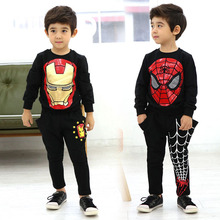 2016 Spring Autumn Baby Boys Clothing Sets Spiderman Iron Man Children Sport Suit Kids Clothes Tracksuits 2pcs T Shirt+pants