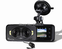 H6000 2 7 360 Degrees Panoramic View Car DVR Recorde with 720P HD Dual Lens Rear