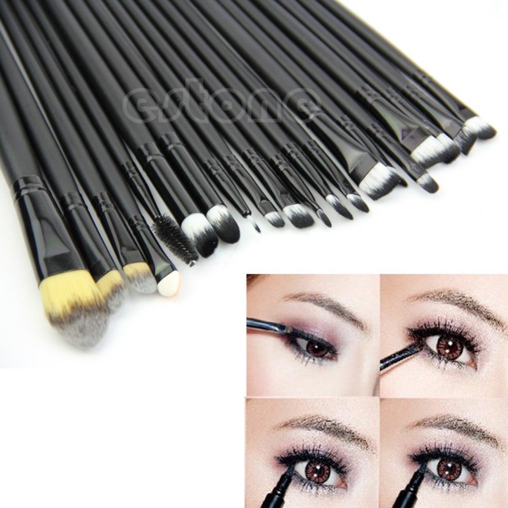 New Free Shipping 20Pcs Bulk Powder Foundation Eyeshadow Eyeliner Lip Brushes Cosmetic Makeup Sets