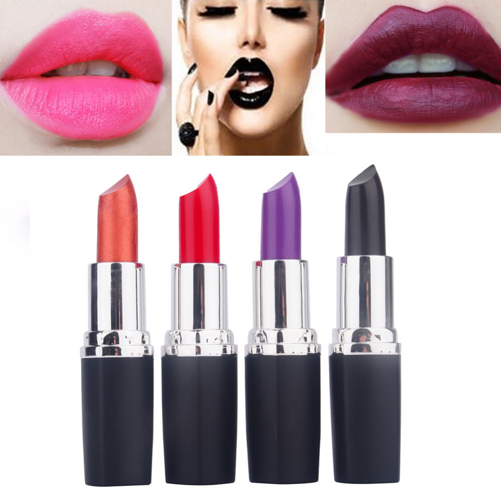 Image of New 5 Color Waterproof Long Lasting Lip Gloss Vampire Style Makeup Purple Gold Black Red Lipstick Matte Lip Stick Free Shipping