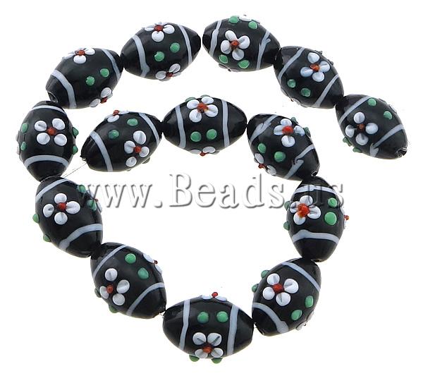 Free shipping!!!Bumpy Lampwork Beads,Trendy Fashion Jewelry, Oval, black, 20x15mm, Hole:Approx 2mm, Length:11 Inch