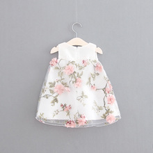 2016 Girls Lace flower Top Fashion Children Princess Dresses baby Kid sleeveless Floral comfort Children Clothing