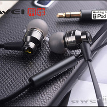Awei ES800M 3.5mm In-ear Earphones Super Clear Bass Metal Headphone Noise isolating Earbud for MP3 MP4 Cellphone,free shipping