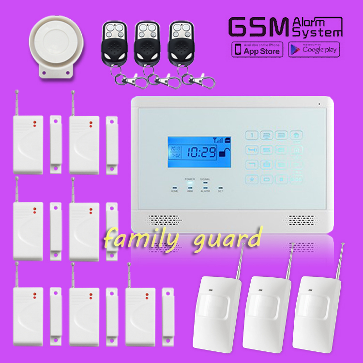 Free Shipping!M2E Android IOS APP Autodial Wireless 3PIR+7door Home Burglar Intruder Touch Alarm System with Intelligent Sensors