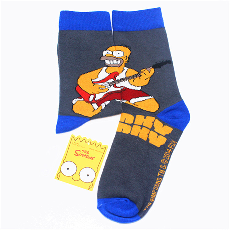 Personalized Combed Cotton Simpsons Cartoon Medium Height Socks for Men or Women Simpson Meias Men s