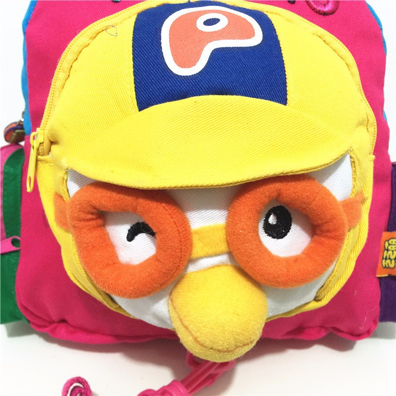 Pororo School Bags Cartoon Pororo Little Penguin Bag Plush Backpack Anti Lost Bags Children School Bags Backpack Free Shipping (6)