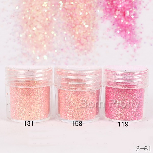 Image of 1Box 10ml Pink Colors Shining Nail Art Glitter Powder Sheets Tips Nail Art Decoration