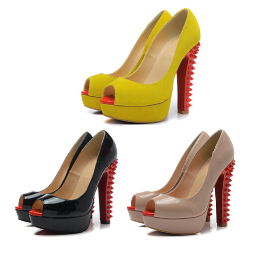 Aliexpress.com : Buy Cheap price thick heel women pumps rivets red ...