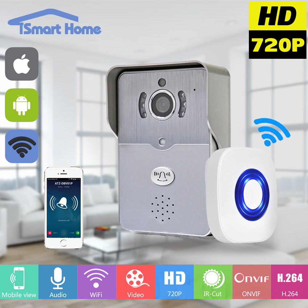 Wireless IP Doorbell With 720P Camera Video Intercom Phone WIFI Door bell Night Vision IR Motion Detection Alarm for IOS Android