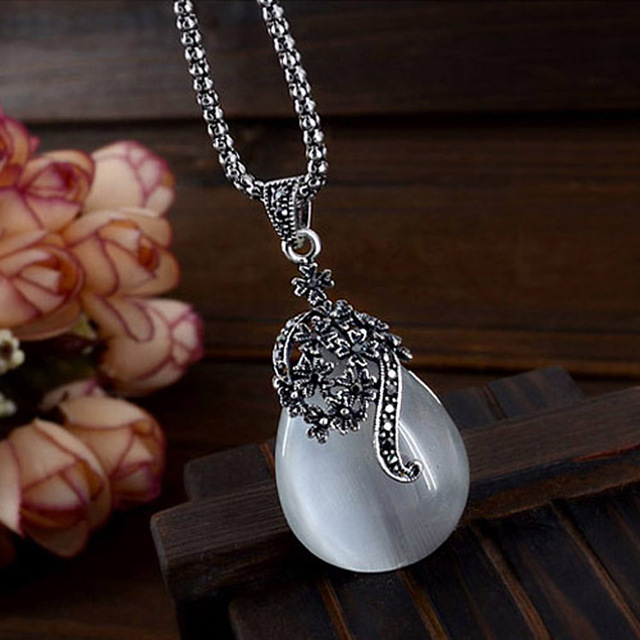 new vintage kalung wanita mewah teardrop kalung cat eye batu choker kalung liontin new vintage kalung wanita mewah teardrop kalung cat eye batu choker kalung liontin