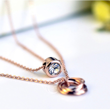 KARASU Multi Layer Genuine Austrian Rhinestones Rose Gold Plated Pendant Crystal Clavicle Chain Necklace Jewelry for Women Gift