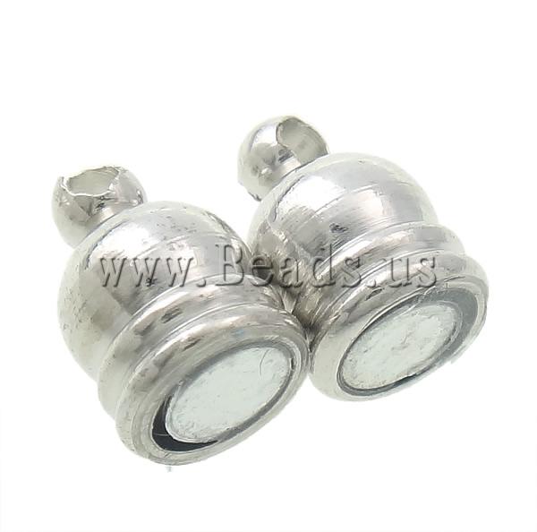 Free shipping!!!Brass Magnetic Clasp,Wholesale Lot, Column, platinum color plated, nickel, lead & cadmium free, 18x6mm