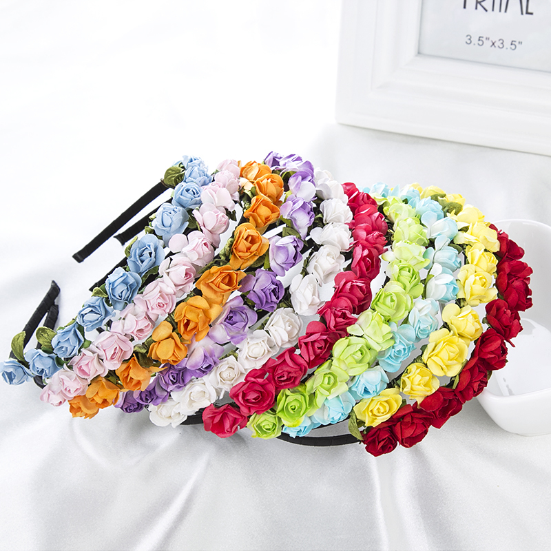 Image of 2016 Cute Rose Flower Crown Festival Headband Headwear Wedding Garland Floral Hairband Accessories