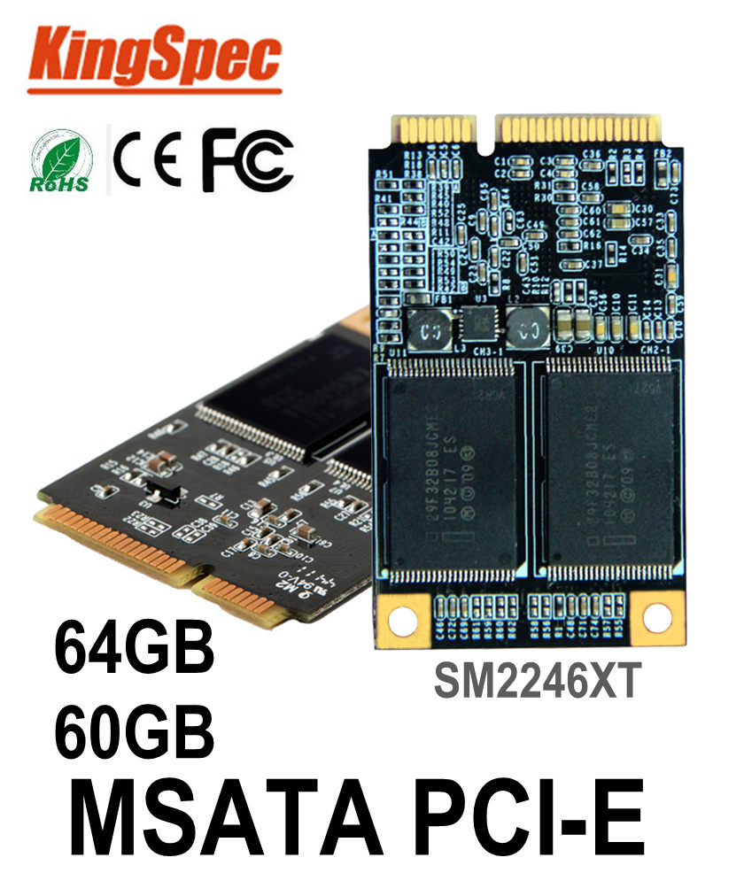 Kingspec Mini PCIE MSATA Ssd Sata3 III 6GB S 64GB SSD 60GB Hard Drive