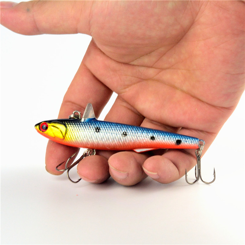 Image of 14.5g 9cm 1Pcs/lot Winter Fishing Hard Bait VIB With Lead Inside Ice Sea Fishing Tackle Diving Swivel Jig Wobbler Lure 5 Colors