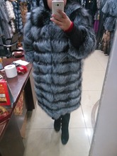 2016The new fashion Genuine Leather Fox Fur Zipper Package mail Natural Color Batwing Sleeve Female coat