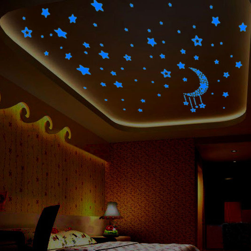 2020 New A Set Kids Bedroom Fluorescent Glow In The Dark Stars