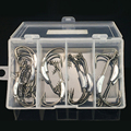 25 Pcs box Barbed Lead Offset Fishing Fishhooks with Soft Worm Spring Lock Pin Fishing Hooks