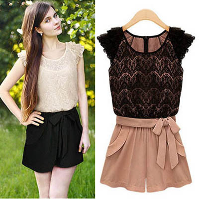 2015 New Lace Rompers Openwork Stitching Collision...