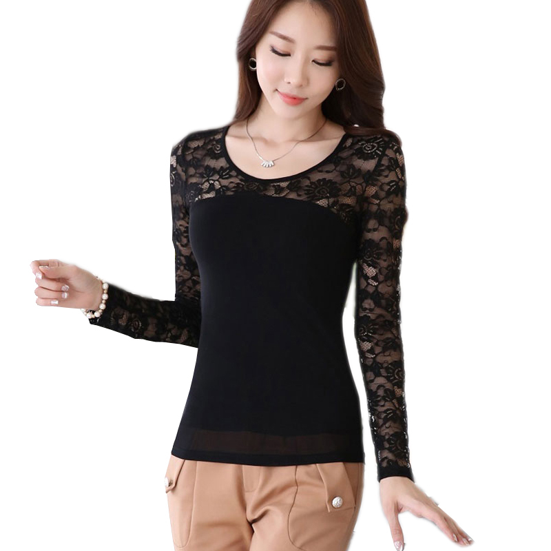 Autumn style tops blusas feminina 2015 female lace...