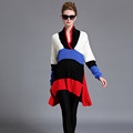 2016 European autumn women coats fashion long kintted sweater women casual sweater for girls pullover women